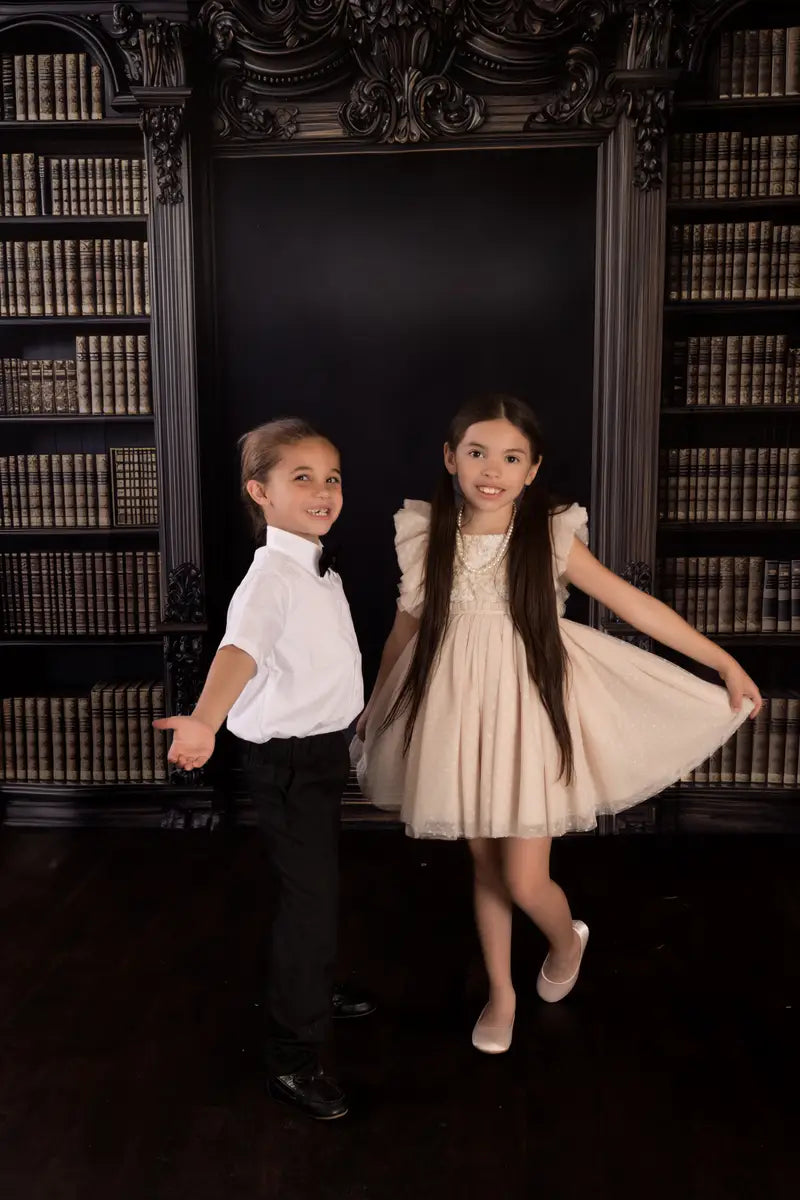 Kate Graduierung Vintage Bibliothek Bücherregal Chalkboard Hintergrund Entworfen von Mini MakeBelieve - Kate Backdrop.de