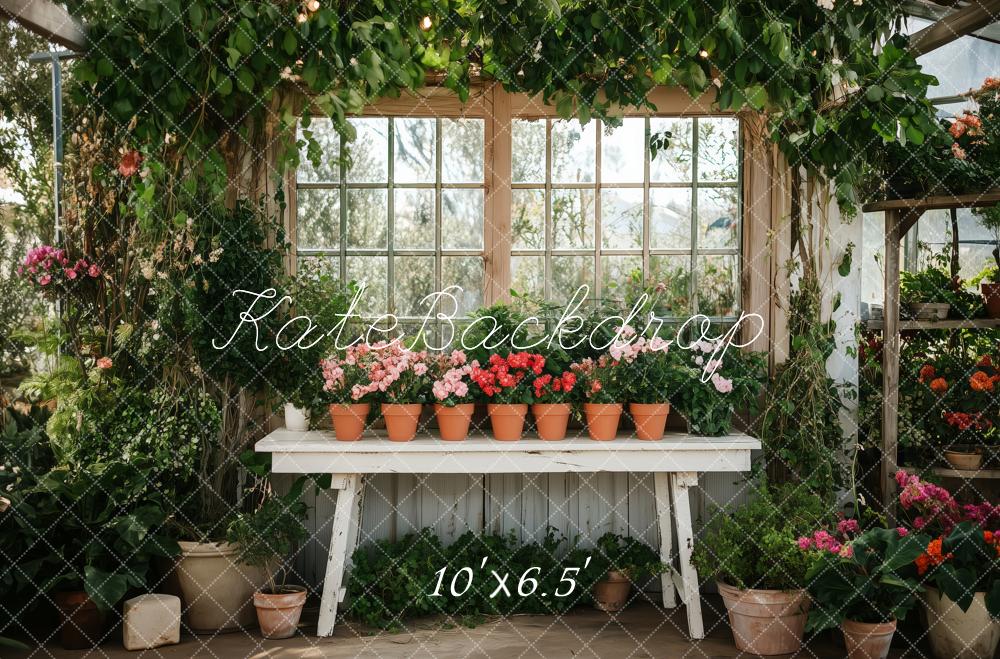 Kate Frühling Blumengewächshaus Garten Hintergrund von Patty Roberts - Kate Backdrop.de