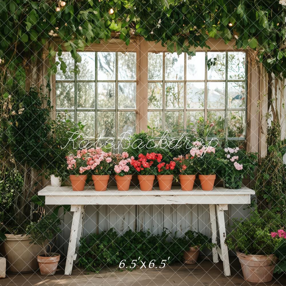 Kate Frühling Blumengewächshaus Garten Hintergrund von Patty Roberts - Kate Backdrop.de