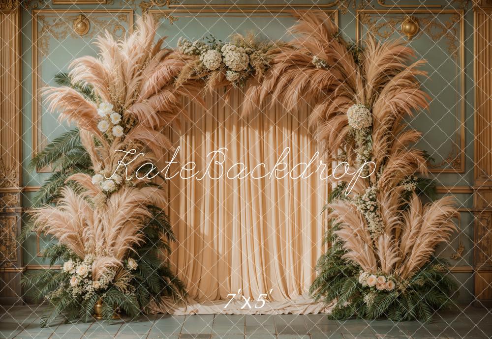 Kate Boho Bogen Pampasgras Vorhänge Hintergrund Von Kate - Kate Backdrop.de