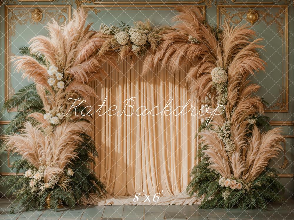 Kate Boho Bogen Pampasgras Vorhänge Hintergrund Von Kate - Kate Backdrop.de