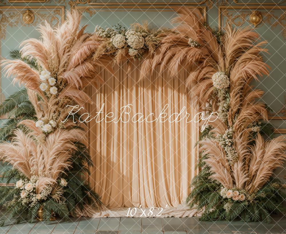 Kate Boho Bogen Pampasgras Vorhänge Hintergrund Von Kate - Kate Backdrop.de