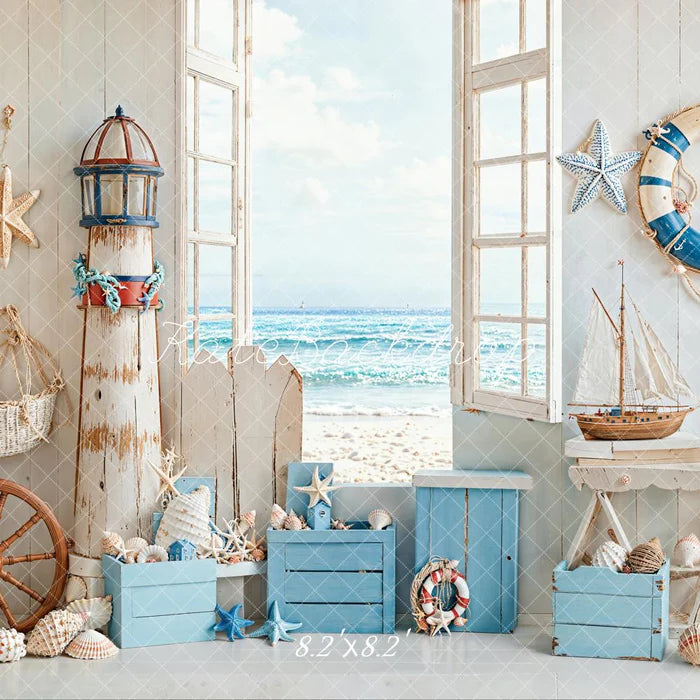 🔥50%OFF-Kate Seaside Cabin Conch Sommer Hintergrund - Kate Backdrop.de