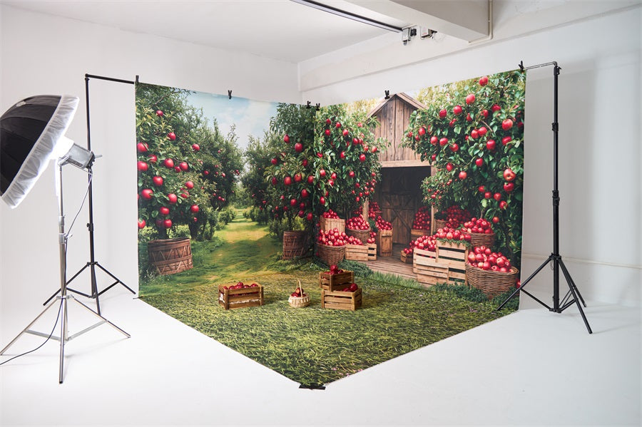 Kate Herbst Apfel Obstgarten Scheune Raum Hintergrund-Set - Kate Backdrop.de