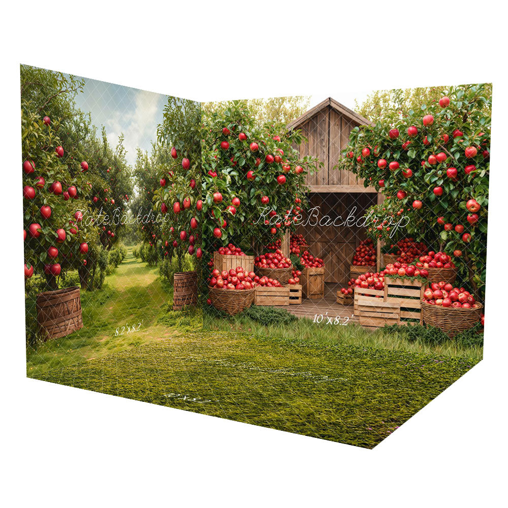 Kate Herbst Apfel Obstgarten Scheune Raum Hintergrund-Set - Kate Backdrop.de