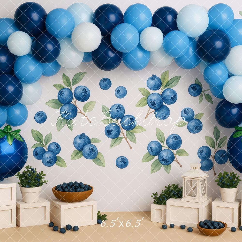 Kate Cake Smash Heidelbeere Ballonbogen Hintergrund Entworfen von Patty Robert - Kate Backdrop.de
