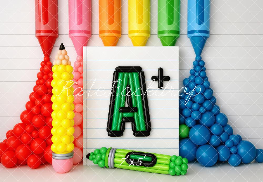 🔥50%OFF-Kate Zurück zu Schule Buntstifte A Plus Hintergrund - Kate Backdrop.de