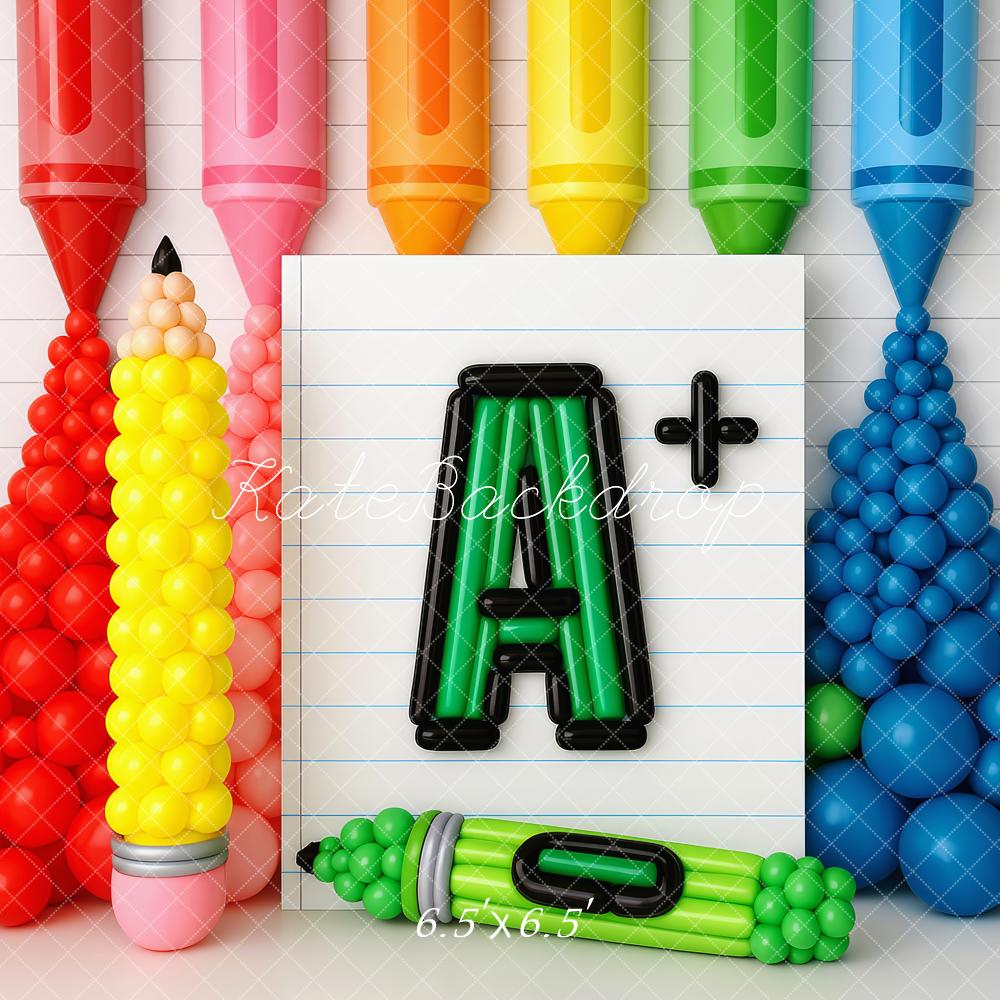 🔥50%OFF-Kate Zurück zu Schule Buntstifte A Plus Hintergrund - Kate Backdrop.de
