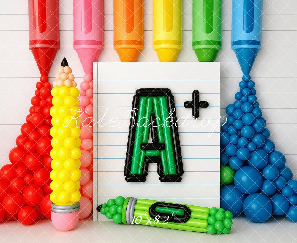 🔥50%OFF-Kate Zurück zu Schule Buntstifte A Plus Hintergrund - Kate Backdrop.de