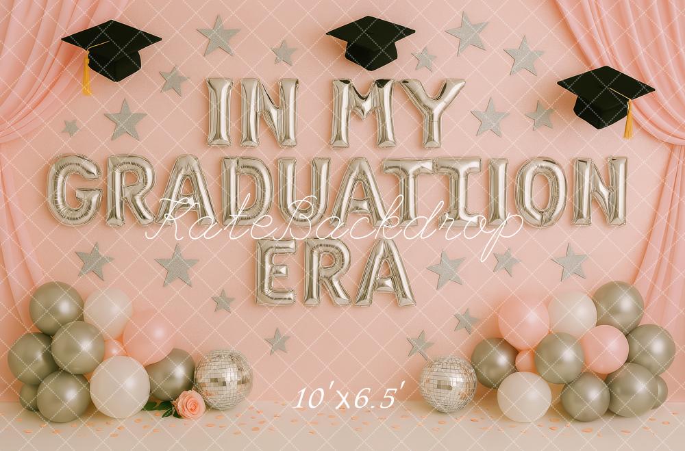 Kate Abschlussballon Sterne Rosa Hintergrund Entworfen von Patty Robert - Kate Backdrop.de