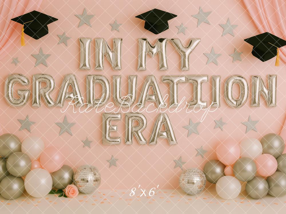 Kate Abschlussballon Sterne Rosa Hintergrund Entworfen von Patty Robert - Kate Backdrop.de