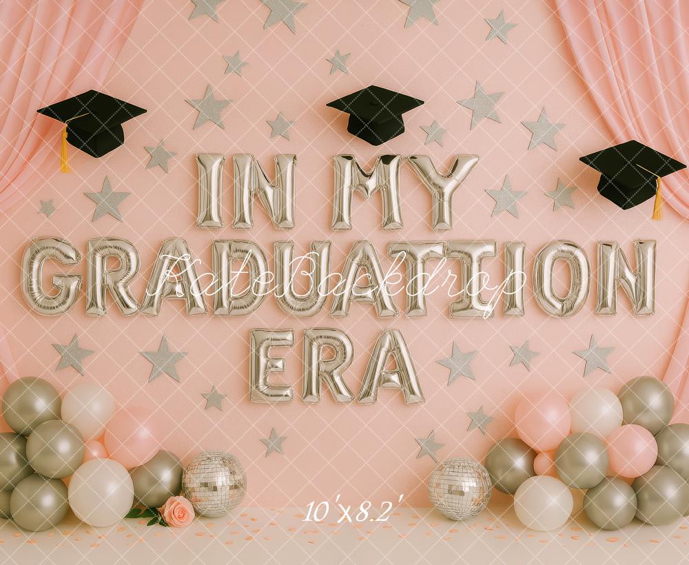 Kate Abschlussballon Sterne Rosa Hintergrund Entworfen von Patty Robert - Kate Backdrop.de