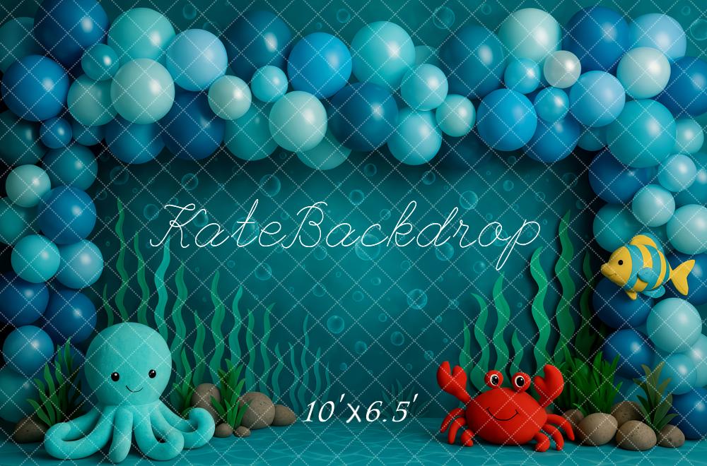 Kate Cake Smash Unterwasser Meerjungfrau Luftballon Hintergrund Entworfen von Patty Robert - Kate Backdrop.de