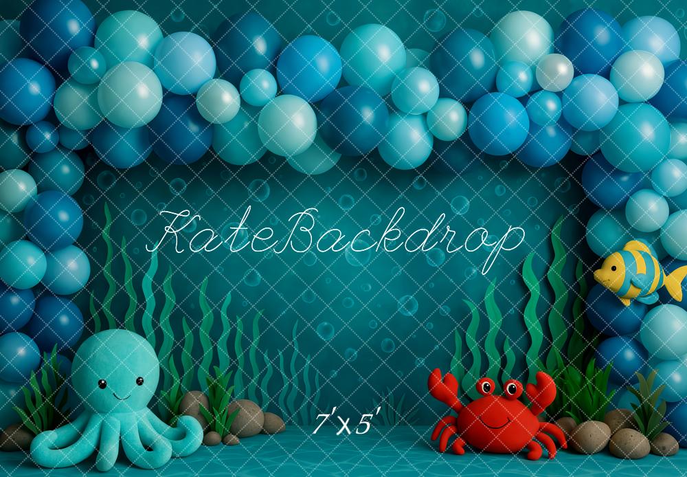 Kate Cake Smash Unterwasser Meerjungfrau Luftballon Hintergrund Entworfen von Patty Robert - Kate Backdrop.de