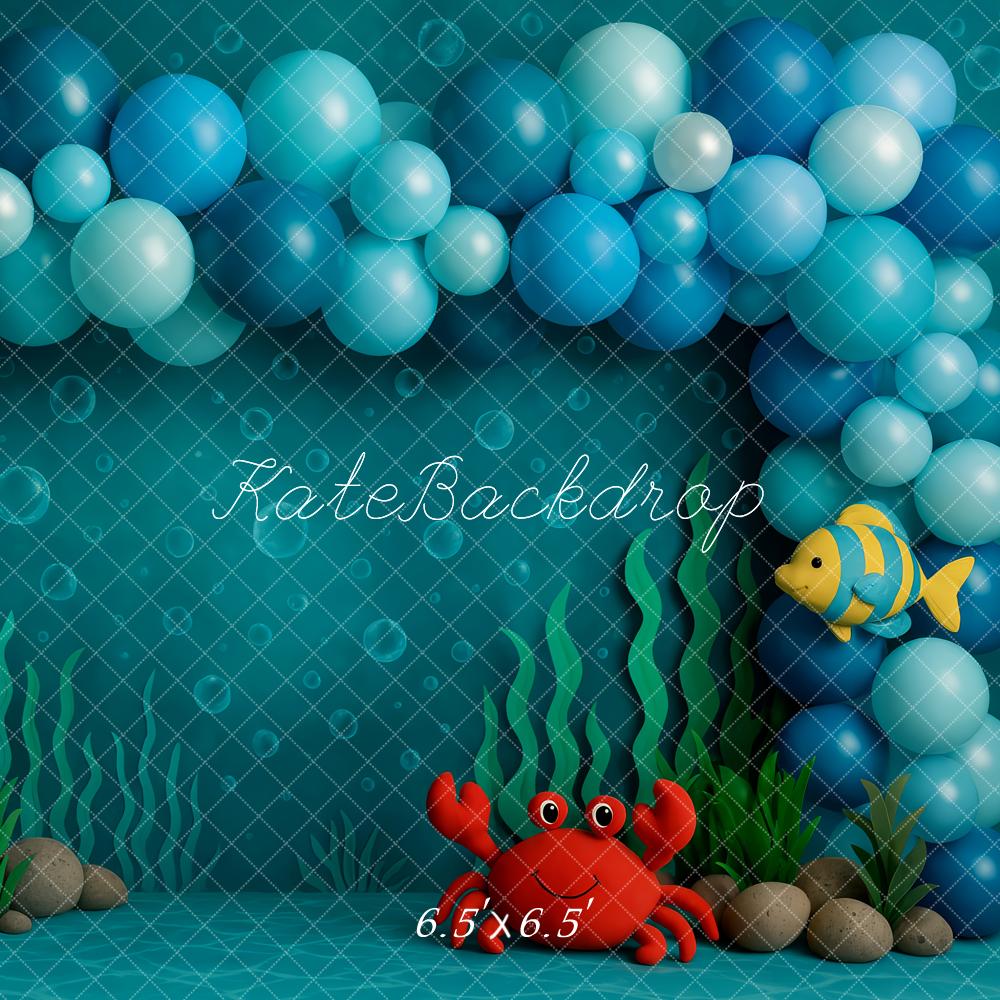 Kate Cake Smash Unterwasser Meerjungfrau Luftballon Hintergrund Entworfen von Patty Robert - Kate Backdrop.de