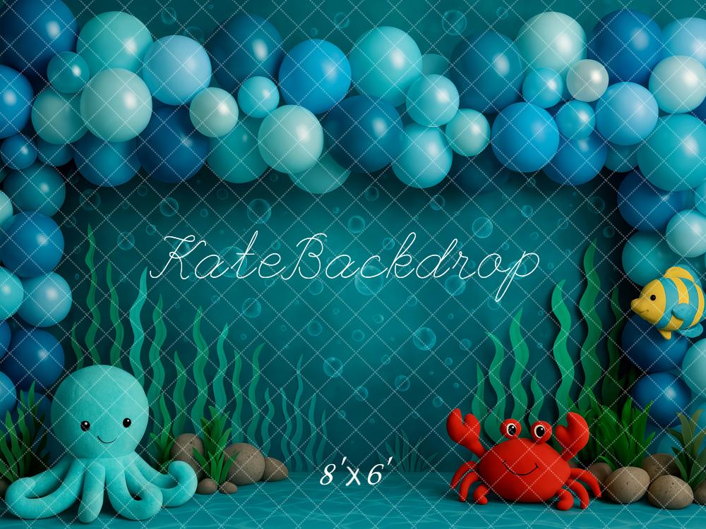 Kate Cake Smash Unterwasser Meerjungfrau Luftballon Hintergrund Entworfen von Patty Robert - Kate Backdrop.de