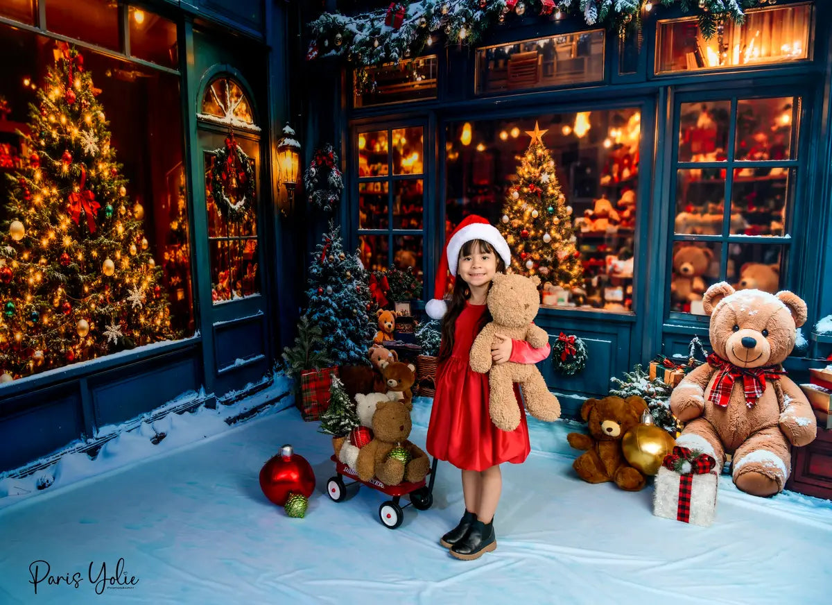 Kate Weihnachten-Baumladen Teddybär Raum Hintergrund-Set - Kate Backdrop.de