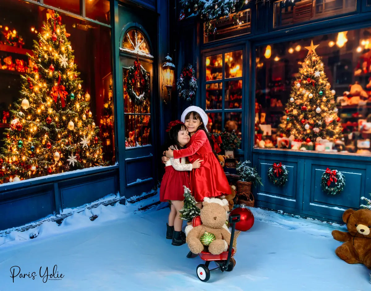 Kate Weihnachten-Baumladen Teddybär Raum Hintergrund-Set - Kate Backdrop.de