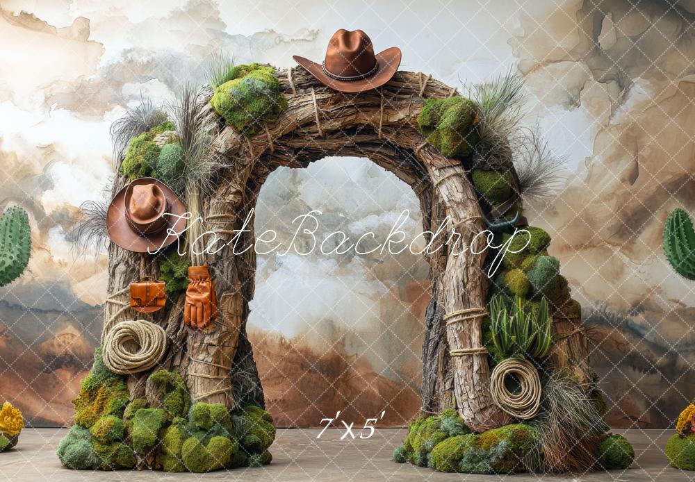 Kate Geburtstag Western Abenteuer Cowboy Bogen Kaktus Hintergrund Entworfen von Mini MakeBelieve - Kate Backdrop.de