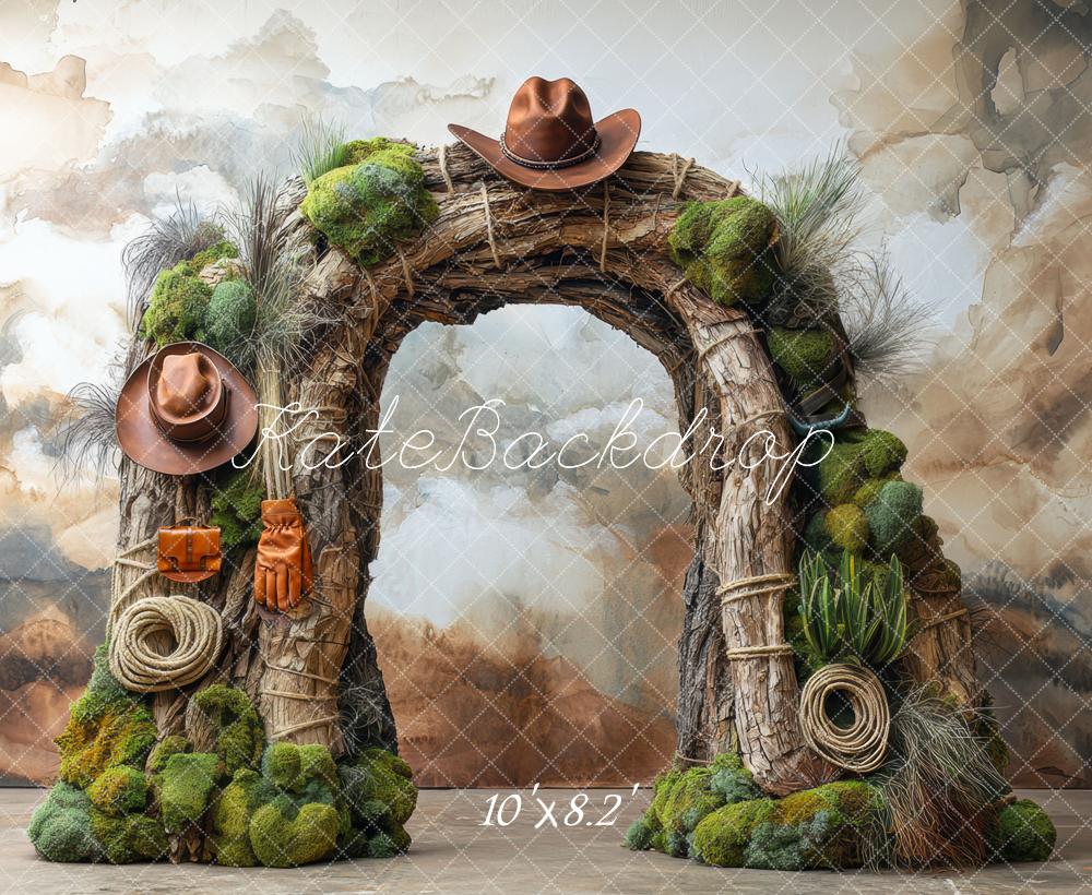 Kate Geburtstag Western Abenteuer Cowboy Bogen Kaktus Hintergrund Entworfen von Mini MakeBelieve - Kate Backdrop.de