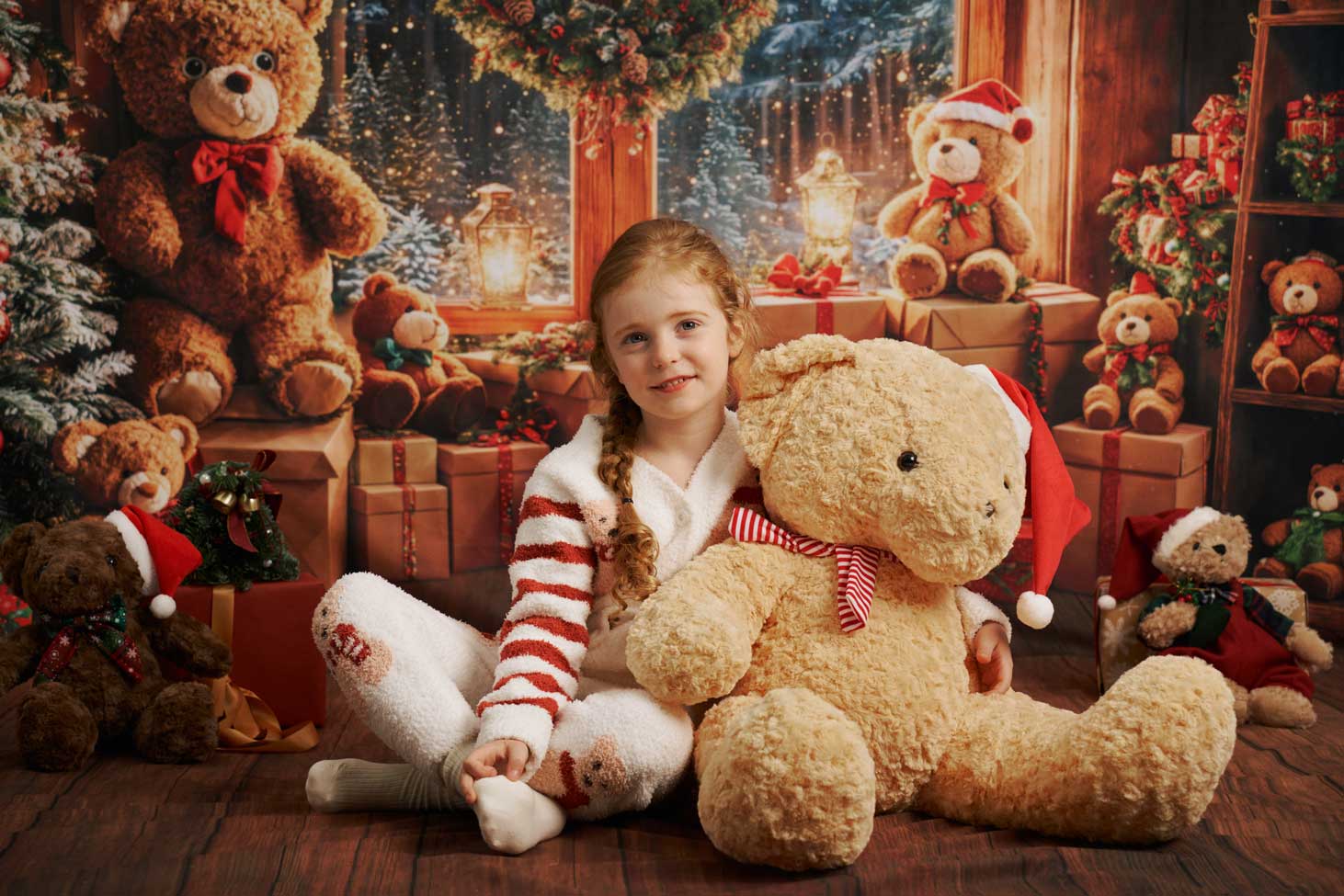 Kate Weihnachten Tannenbaum Geschenke Teddybären Hintergrund Entworfen von Emetselch