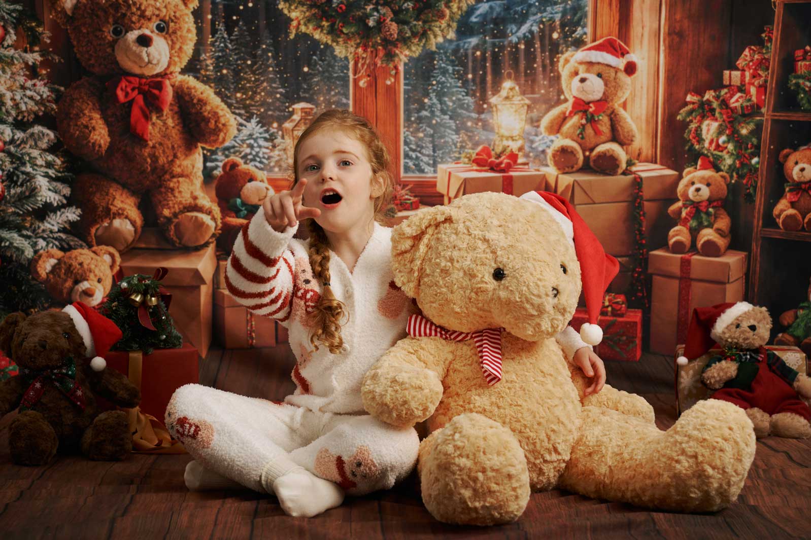 Kate Weihnachten Tannenbaum Geschenke Teddybären Hintergrund Entworfen von Emetselch
