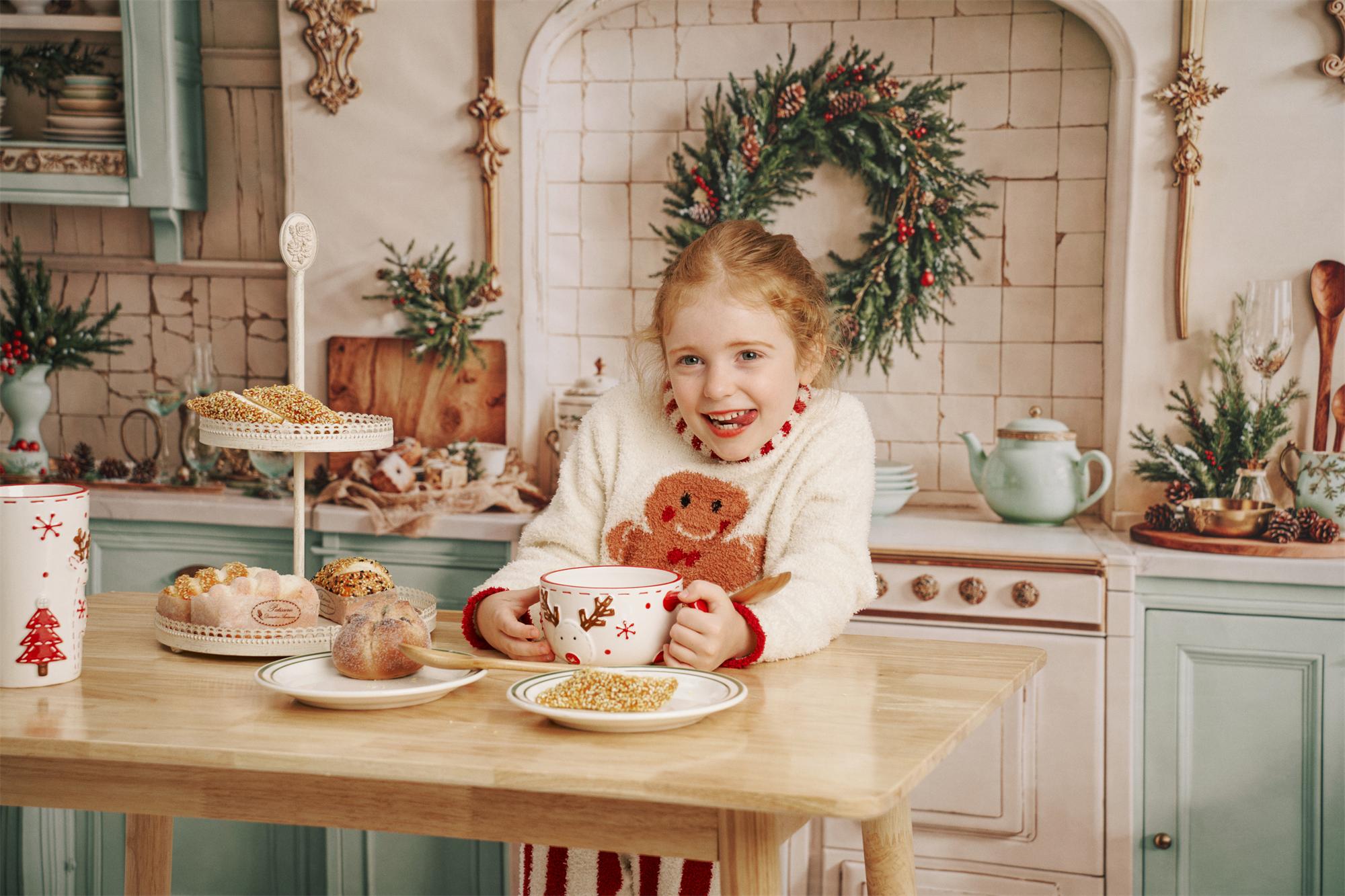 ⚡Blitzangebote-Kate Weihnachten Küche Kränze Vintage Hintergrund Entworfen von Emetselch - Kate Backdrop.de