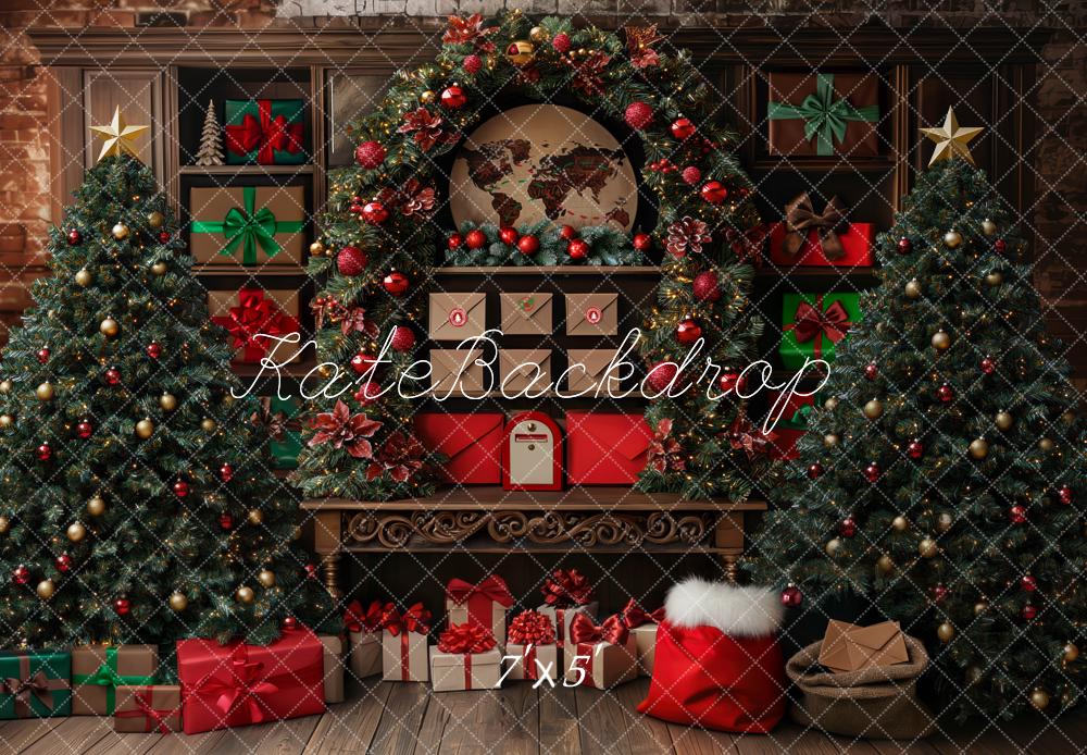 🔥50%OFF-Kate Weihnachten Baum Santa Poststelle Girlande Hintergrund - Kate Backdrop.de