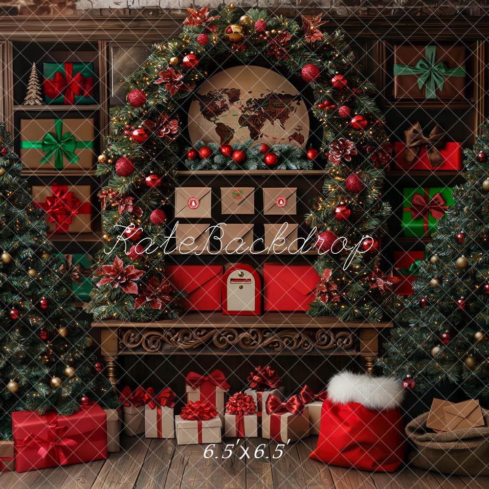 🔥50%OFF-Kate Weihnachten Baum Santa Poststelle Girlande Hintergrund - Kate Backdrop.de