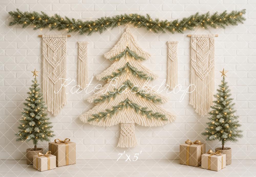 Kate Weihnachten Boho Makramee Baum Hintergrund von Ashley Paul - Kate Backdrop.de