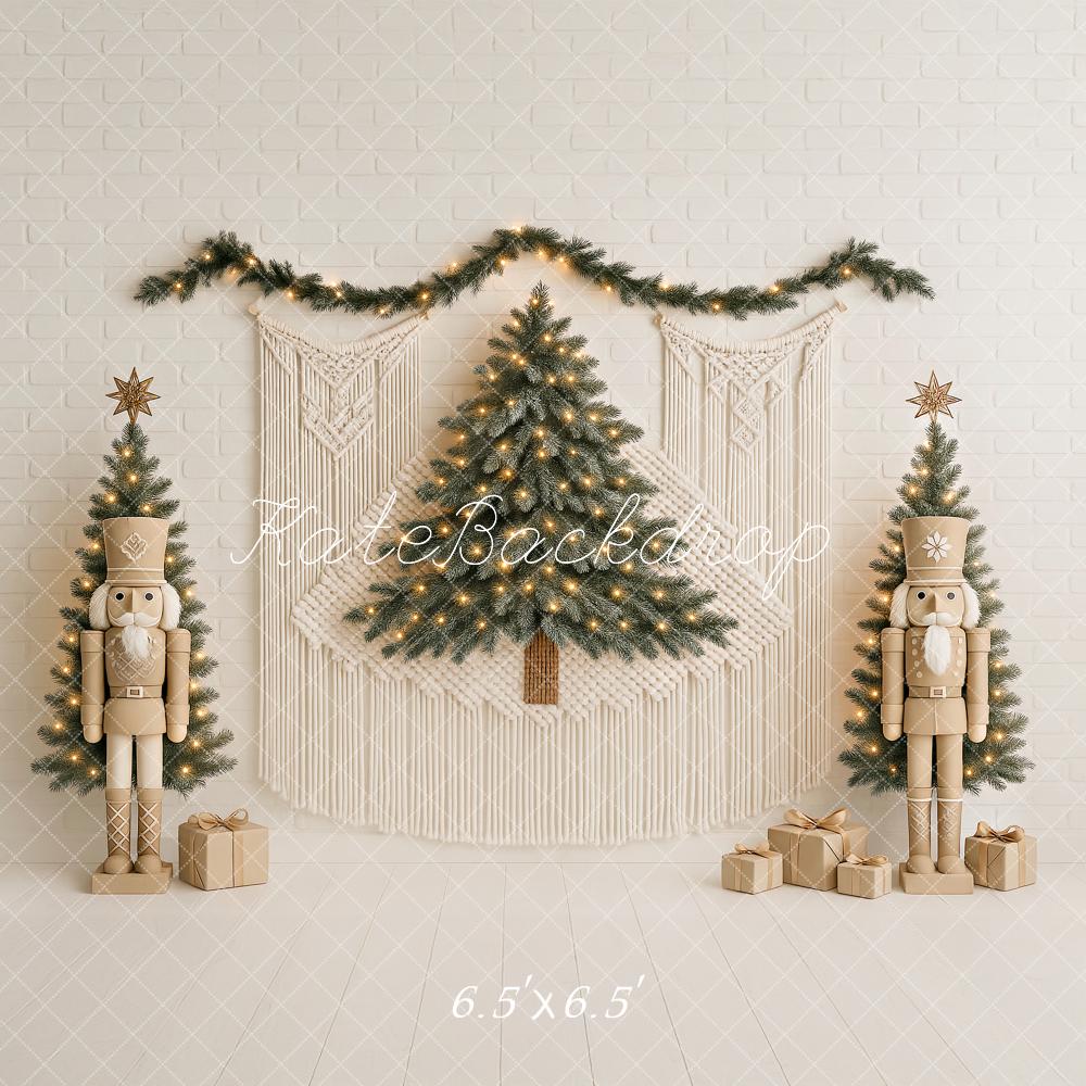 Kate Weihnachten Baum Boho Nussknacker Makramee Hintergrund von Ashley Paul - Kate Backdrop.de