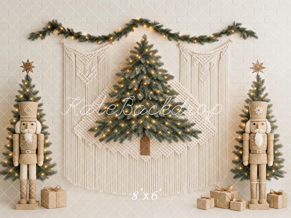 Kate Weihnachten Baum Boho Nussknacker Makramee Hintergrund von Ashley Paul - Kate Backdrop.de