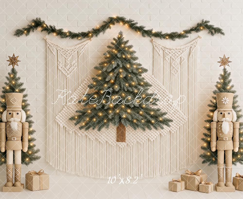 Kate Weihnachten Baum Boho Nussknacker Makramee Hintergrund von Ashley Paul - Kate Backdrop.de
