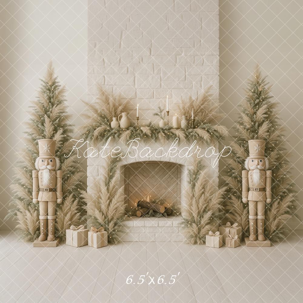 Kate Weihnachten Boho Nussknacker Kamin Hintergrund von Ashley Paul - Kate Backdrop.de