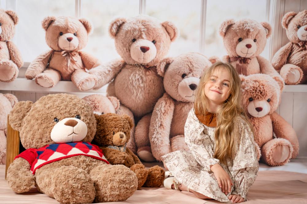 Kate Kinder Teddybären Regal Neutral Hintergrund Entworfen von Emetselch
