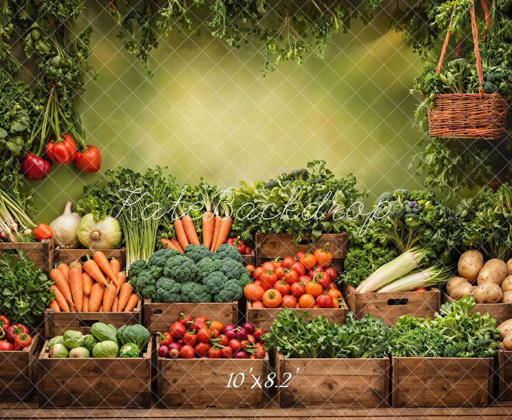 🔥50%OFF-Kate Bauernmarkt-Gemüse Grün Hintergrund - Kate Backdrop.de