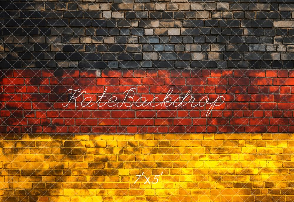 Kate Retro-Ziegelwand Deutsche Flagge Nationalfeiertag Hintergrund entworfen von Chain Photography - Kate Backdrop.de
