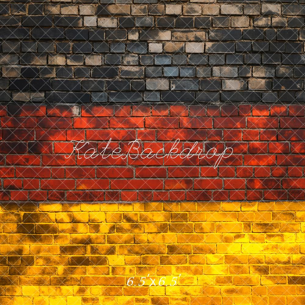 Kate Retro-Ziegelwand Deutsche Flagge Nationalfeiertag Hintergrund entworfen von Chain Photography - Kate Backdrop.de
