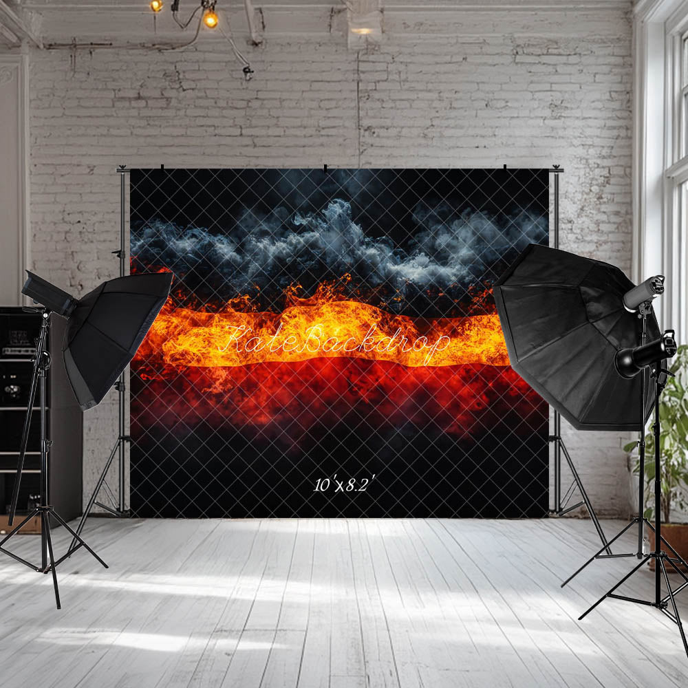 ⚡Blitzangebote #1-Kate Deutsche Flagge Nationalfeiertag Sport Flamme Hintergrund Fleece Hintergrund - Kate Backdrop.de