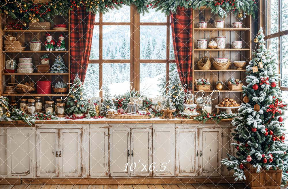 Kate Weihnachten Rustikale Küche Hintergrund entworfen von Emetselch - Kate Backdrop.de