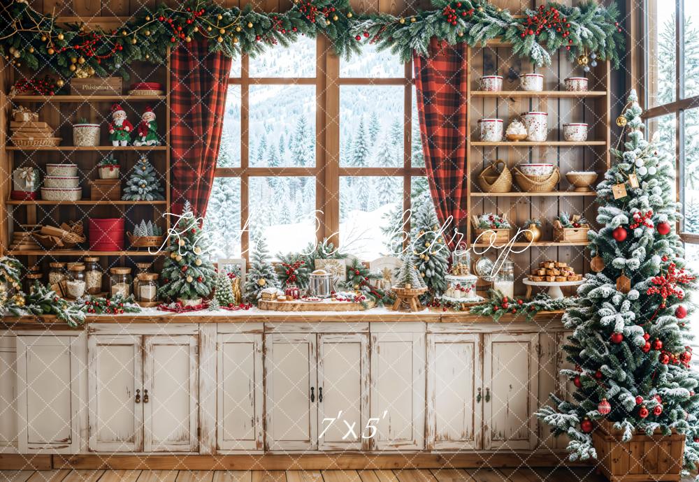 Kate Weihnachten Rustikale Küche Hintergrund entworfen von Emetselch - Kate Backdrop.de