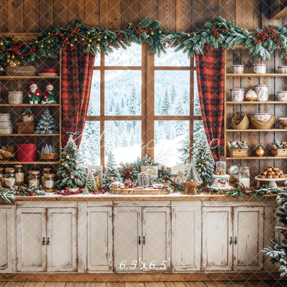 Kate Weihnachten Rustikale Küche Hintergrund entworfen von Emetselch - Kate Backdrop.de