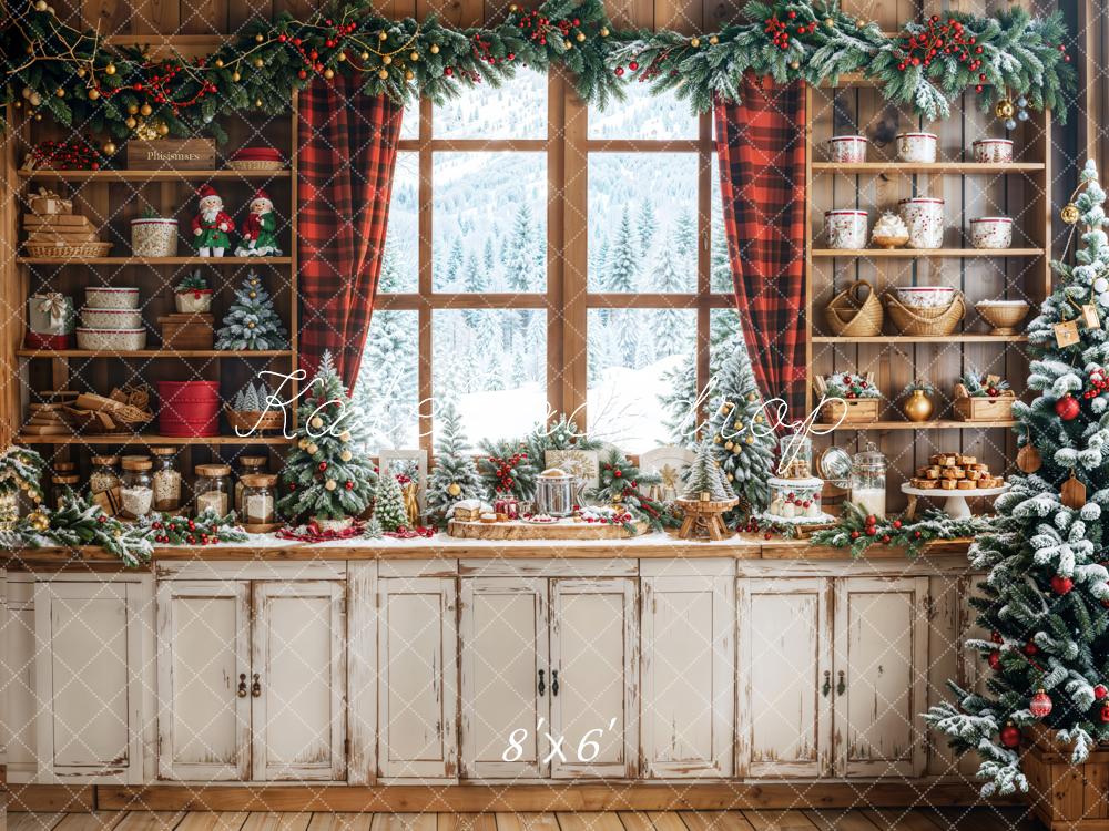 Kate Weihnachten Rustikale Küche Hintergrund entworfen von Emetselch - Kate Backdrop.de