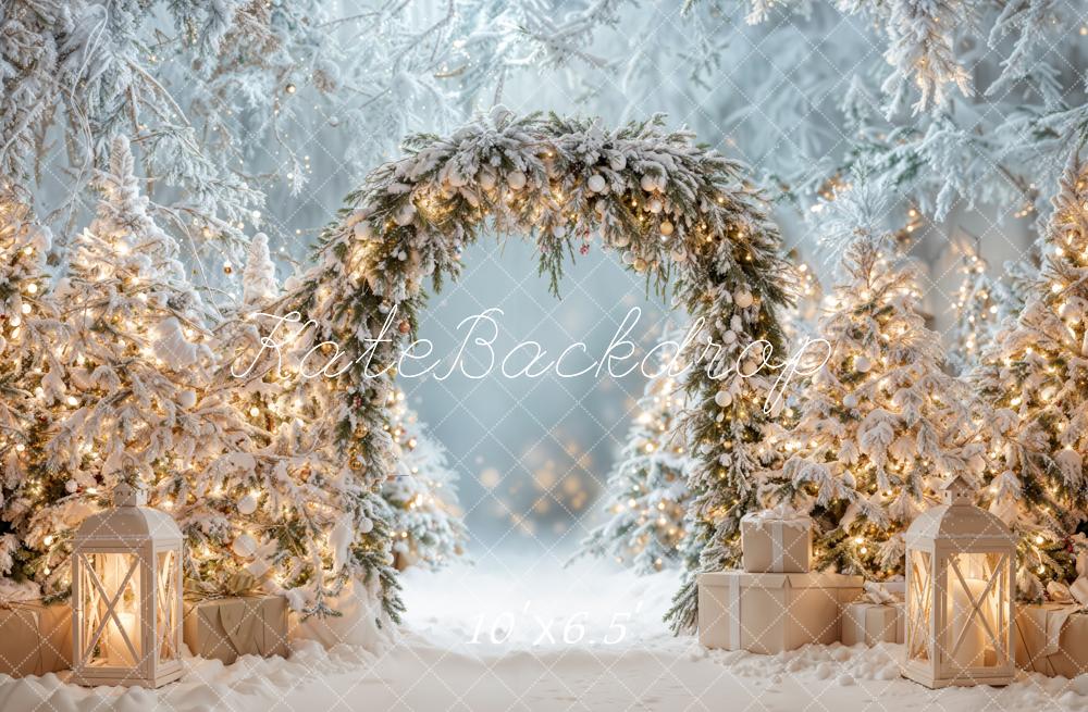 Kate Weihnachten Baum Winter Schnee Bogen Hintergrund entworfen von Emetselch - Kate Backdrop.de