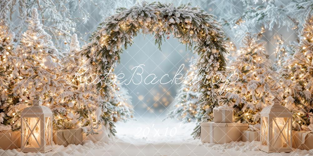 Kate Weihnachten Baum Winter Schnee Bogen Hintergrund entworfen von Emetselch - Kate Backdrop.de