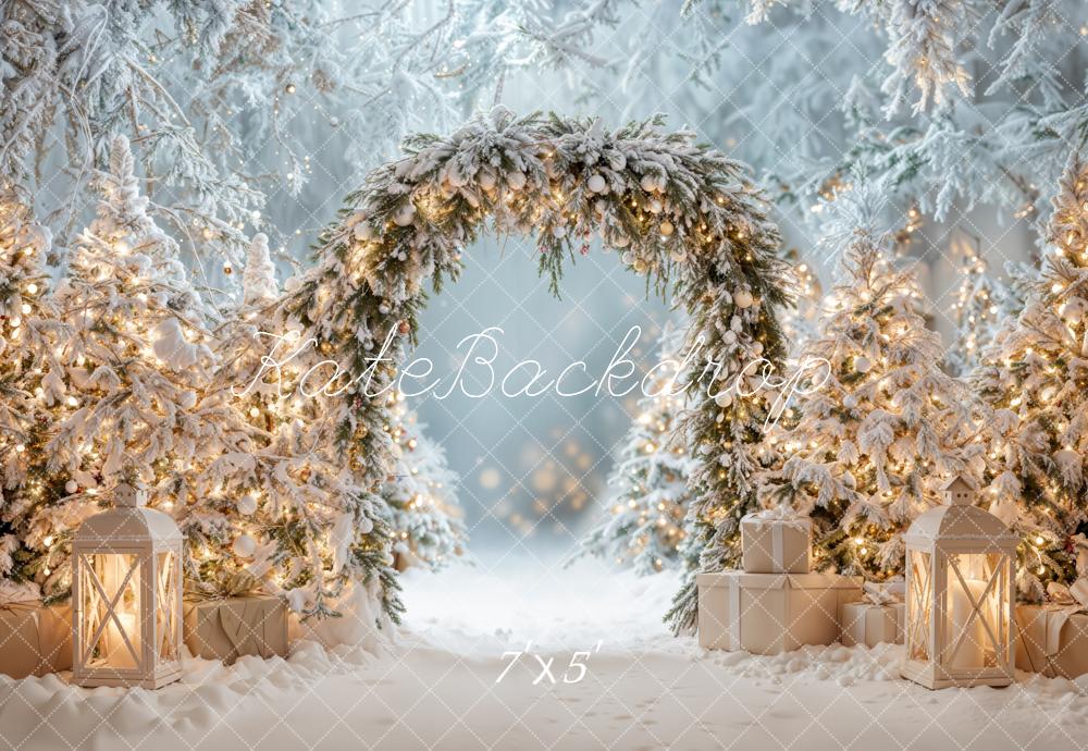 Kate Weihnachten Baum Winter Schnee Bogen Hintergrund entworfen von Emetselch - Kate Backdrop.de