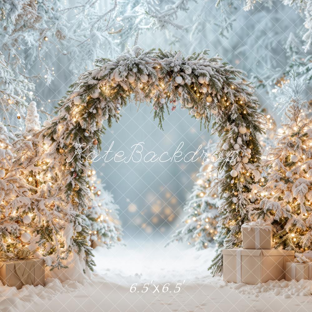 Kate Weihnachten Baum Winter Schnee Bogen Hintergrund entworfen von Emetselch - Kate Backdrop.de