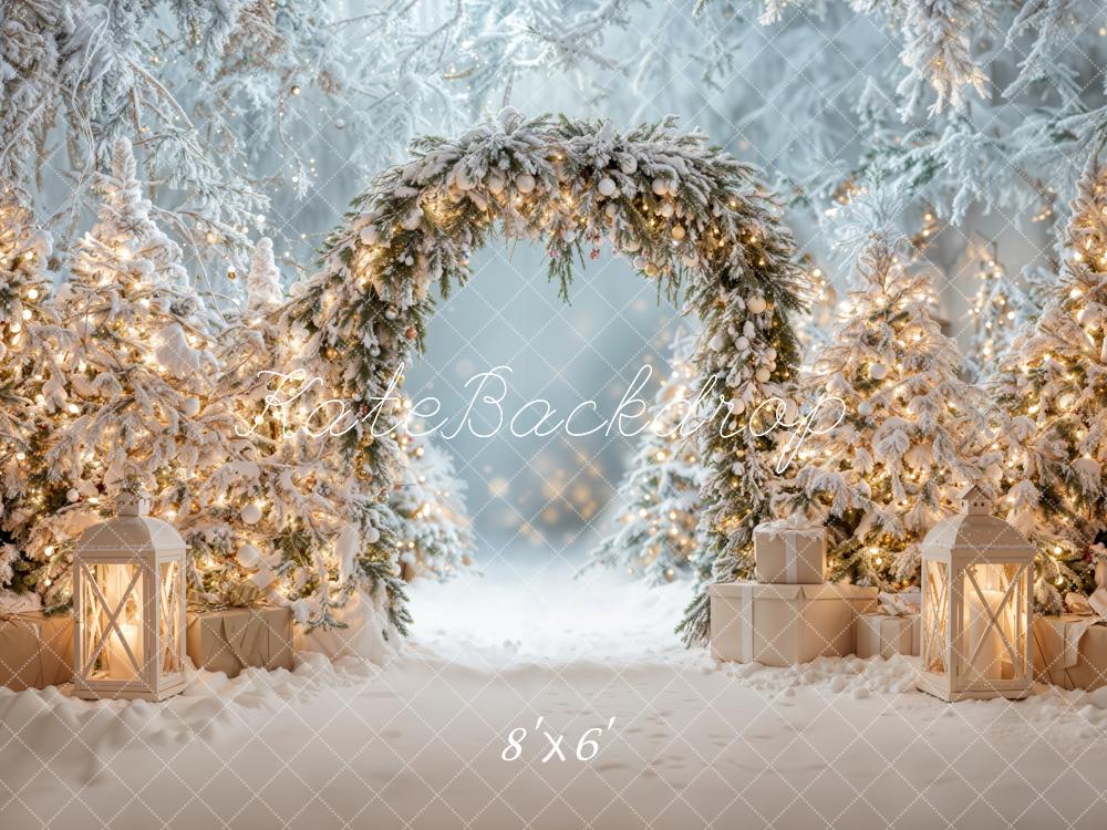Kate Weihnachten Baum Winter Schnee Bogen Hintergrund entworfen von Emetselch - Kate Backdrop.de
