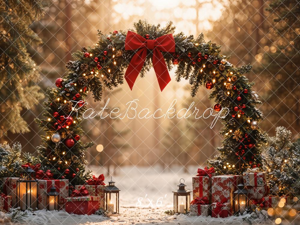 ⚡Blitzangebote #2-Kate Weihnachten Bogen Wald Sunlit Geschenke Hintergrund - Kate Backdrop.de