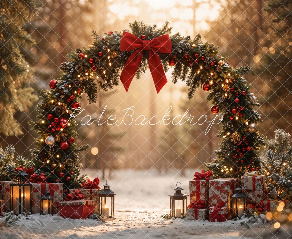 ⚡Blitzangebote #2-Kate Weihnachten Bogen Wald Sunlit Geschenke Hintergrund - Kate Backdrop.de